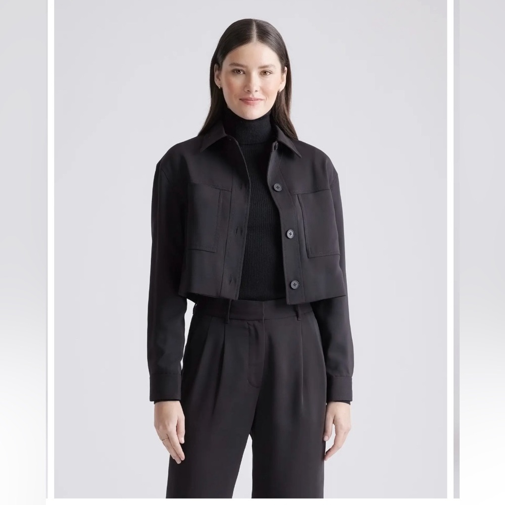 Quince Stretch Crepe Cropped Jacket XL
NWOT